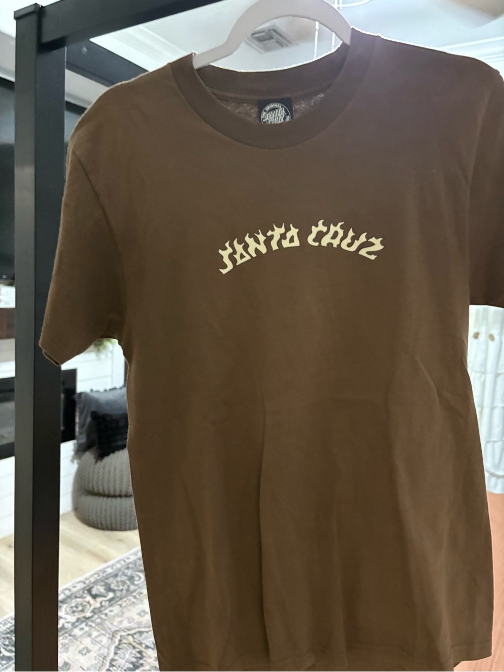 Santa Cruz Skateboards Brown Tee with Cream Logo